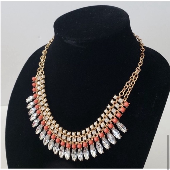 Rhinestone & Pearl Bib Statement Necklace - Picture 8 of 8